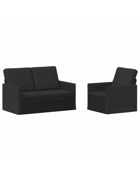 Set di divani 2 pcs Nero Tessuto