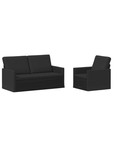 Set di divani 2 pcs Nero Tessuto