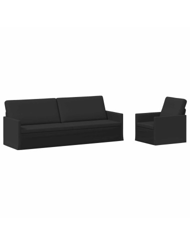 Set di divani 2 pcs Nero Tessuto