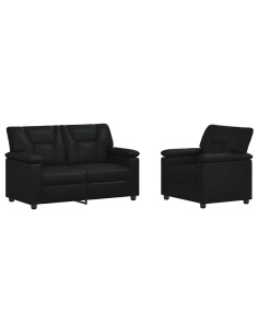 Set di divani 2 pcs Nero Similpelle 2