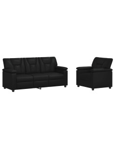 Set di divani 2 pcs Nero Similpelle 2