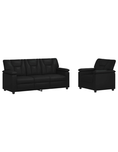 Set di divani 2 pcs Nero Similpelle