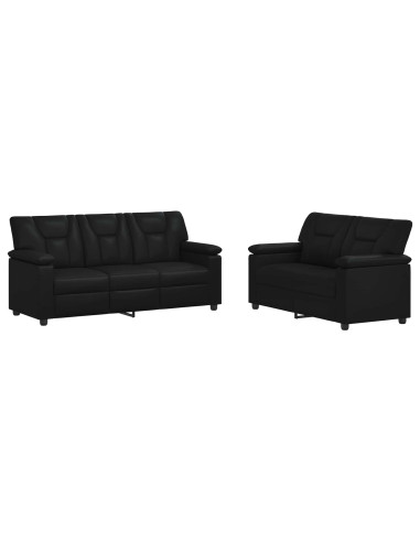 Set di divani 2 pcs Nero Similpelle