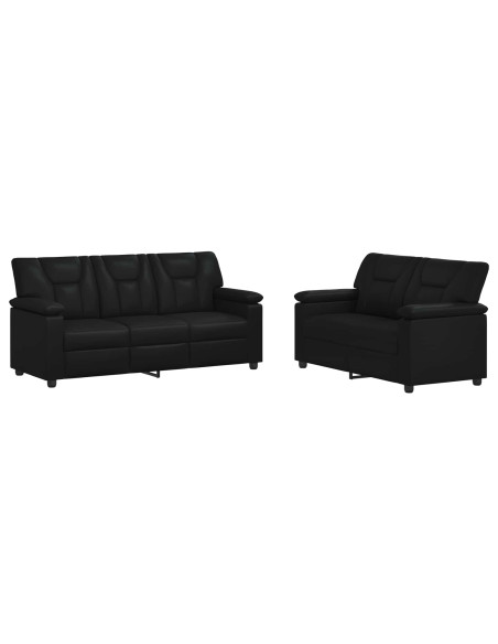 Set di divani 2 pcs Nero Similpelle