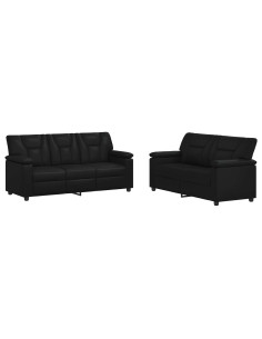 Set di divani 2 pcs Nero Similpelle 2