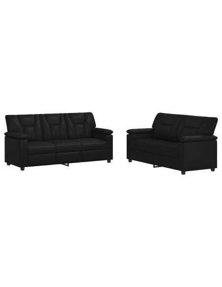 Set di divani 2 pcs Nero Similpelle