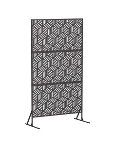 Schermo per Privacy 100 x 50 x 180 cm Acciaio Nero 2
