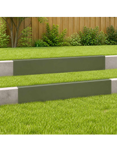 Profilo di copertura per giardino 2 pz 100 x 6 x 15 cm Acciaio