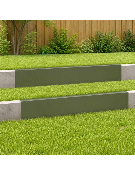 Profilo di copertura per giardino 2 pz 100 x 6 x 15 cm Acciaio
