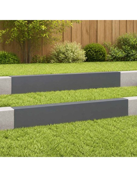 Profilo di copertura per giardino 2 pz 100 x 6 x 15 cm Acciaio