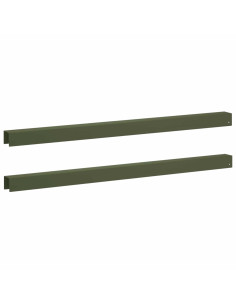 Profilo di copertura per giardino 2 pz 100 x 5 x 5 cm Acciaio 2