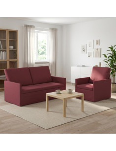 Set di divani 2 pcs Rosso Vino Tessuto