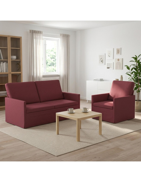 Set di divani 2 pcs Rosso Vino Tessuto