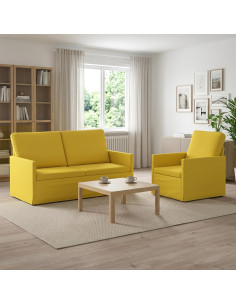 Set di divani 2 pz Giallo Chiaro Tessuto