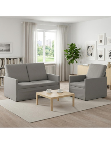 Set di divani 2 pcs Grigio Chiaro Velluto (V)