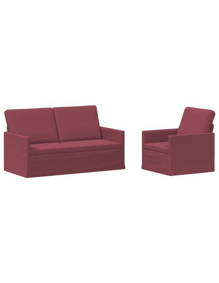 Set di divani 2 pcs Rosso Vino Tessuto