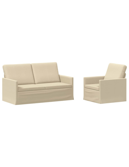 Set di divani 2 pcs Crema Tessuto