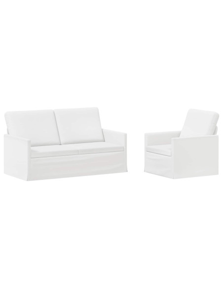 Set di divani 2 pcs Bianco Tessuto