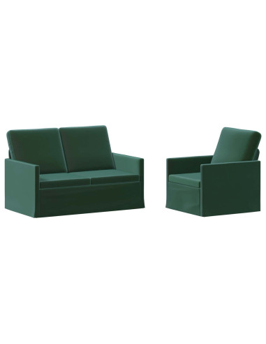 Set di divani 2 pcs Verde Scuro Velluto (V)
