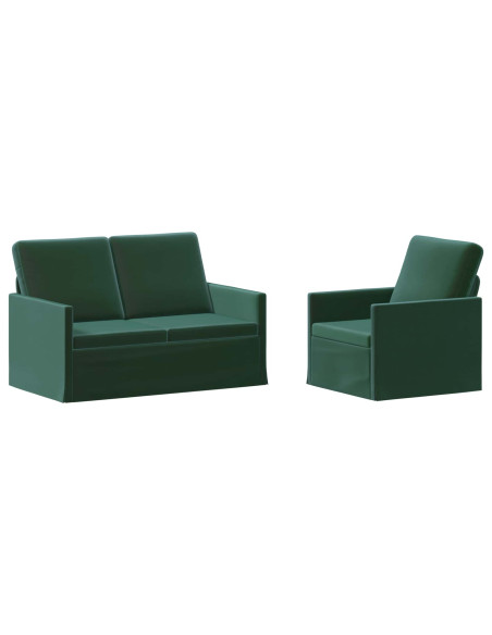 Set di divani 2 pcs Verde Scuro Velluto (V)