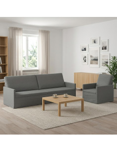 Set di divani 2 pcs Grigio Scuro Velluto (V)
