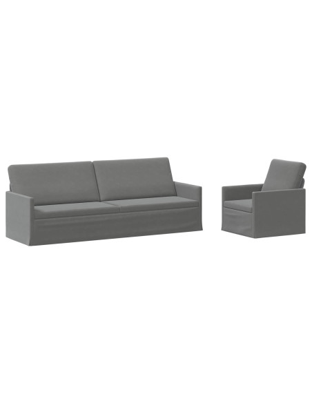 Set di divani 2 pcs Grigio Scuro Velluto (V)