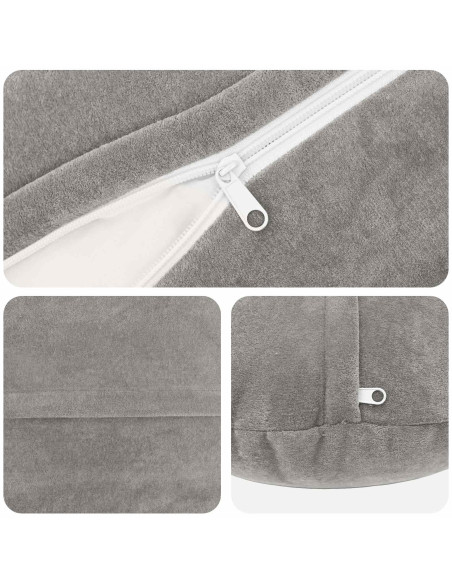 Federa 2 pcs HEERLEN Grigio Chiaro Ø 40 cm Fleece in microfibra