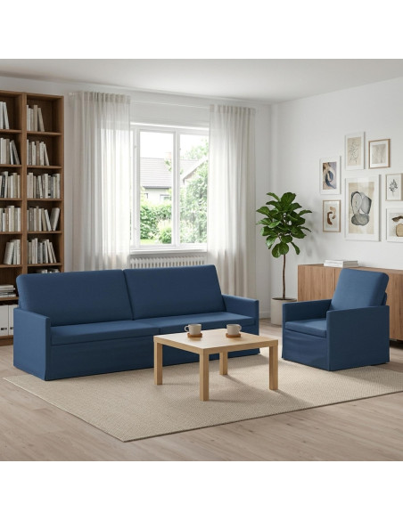 Set di divani 2 pcs Blu Tessuto