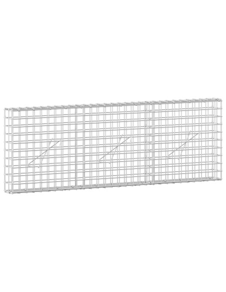 Gabione con filo da 5 mm e rete da 5x5 cm 150x10x50 cm