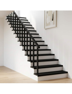 Tappeti per scale 16 pz 70 x 30 x 2 cm Nero