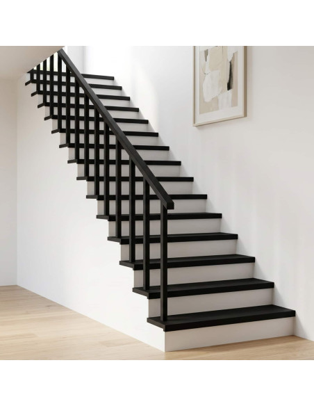 Tappeti per scale 16 pz 70 x 30 x 2 cm Nero