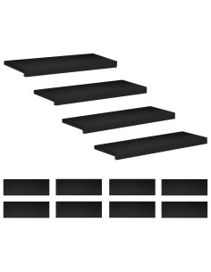 Tappeti per scale 12 pz 70 x 30 x 2 cm Nero 2