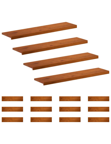 Gradini per Scale 16 pz 110 x 30 x 2 cm Marrone
