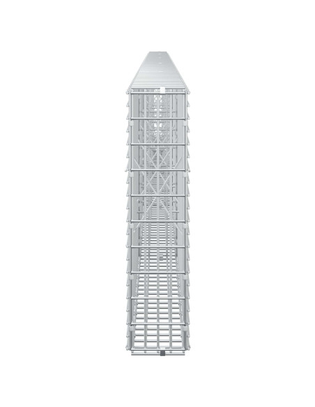 Gabione con filo da 3,5 mm e rete da 5x2,5 cm 500x10x50 cm