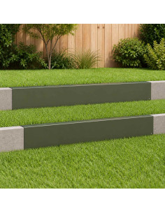 Profilo di copertura per giardino 2 pz 100 x 5 x 15 cm Acciaio