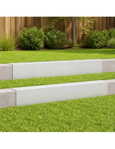 Profilo di copertura per giardino 2 pz 100 x 5 x 15 cm Acciaio