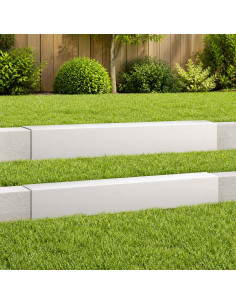 Profilo di copertura per giardino 2 pz 100 x 20 x 15 cm Acciaio