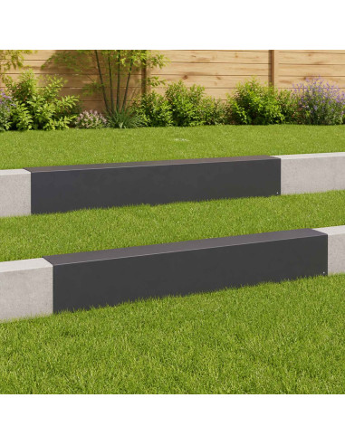 Profilo di copertura per giardino 2 pz 100 x 15 x 15 cm Acciaio