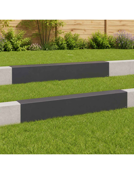 Profilo di copertura per giardino 2 pz 100 x 15 x 15 cm Acciaio