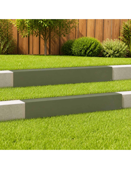 Profilo di copertura per giardino 2 pz 100 x 15 x 15 cm Acciaio