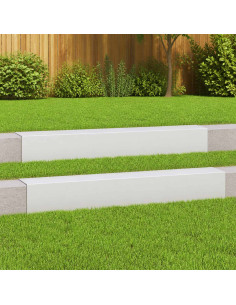 Profilo di copertura per giardino 2 pz 100 x 15 x 15 cm Acciaio