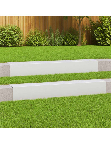 Profilo di copertura per giardino 2 pz 100 x 15 x 15 cm Acciaio