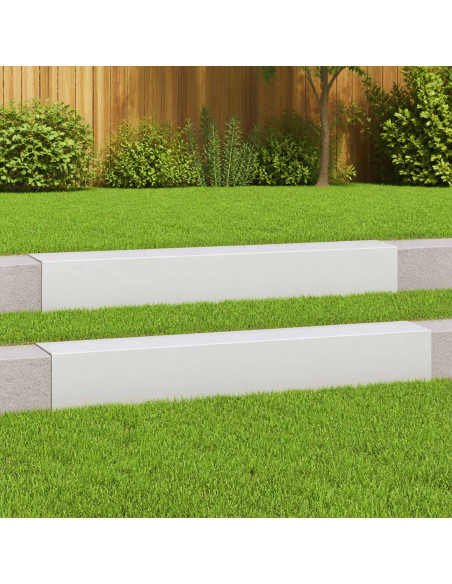 Profilo di copertura per giardino 2 pz 100 x 15 x 15 cm Acciaio