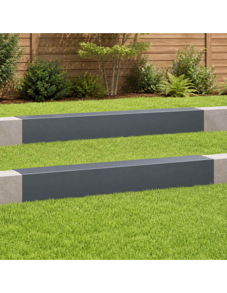 Profilo di copertura per giardino 2 pz 100 x 15 x 15 cm Acciaio