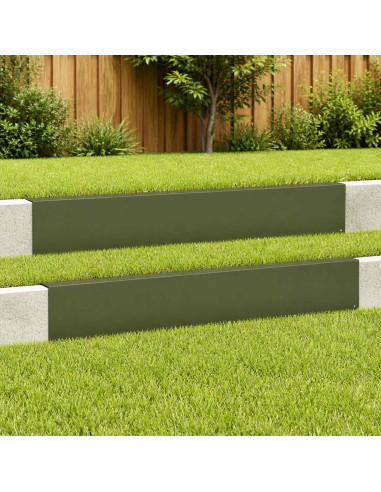 Profilo di copertura per giardino 2 pz 100 x 10 x 15 cm Acciaio