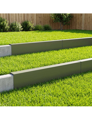 Profilo di copertura per giardino 10 pz 100 x 6 x 15 cm Acciaio