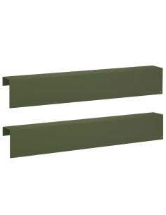Profilo di copertura per giardino 2 pz 100 x 10 x 15 cm Acciaio 2
