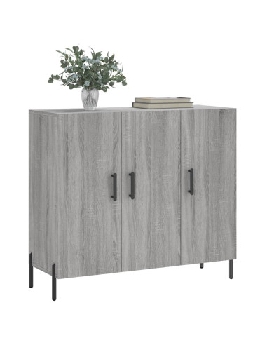Credenza Grigio Sonoma 90x34x80 cm in Legno Multistrato