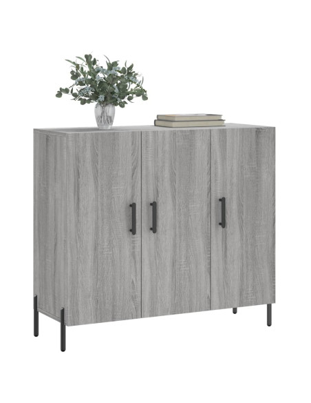 Credenza Grigio Sonoma 90x34x80 cm in Legno Multistrato