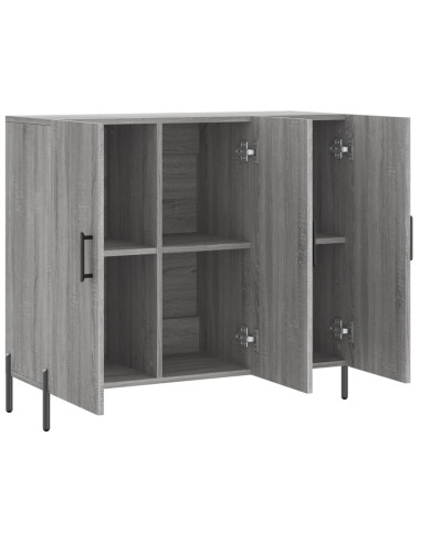Credenza Grigio Sonoma 90x34x80 cm in Legno Multistrato
